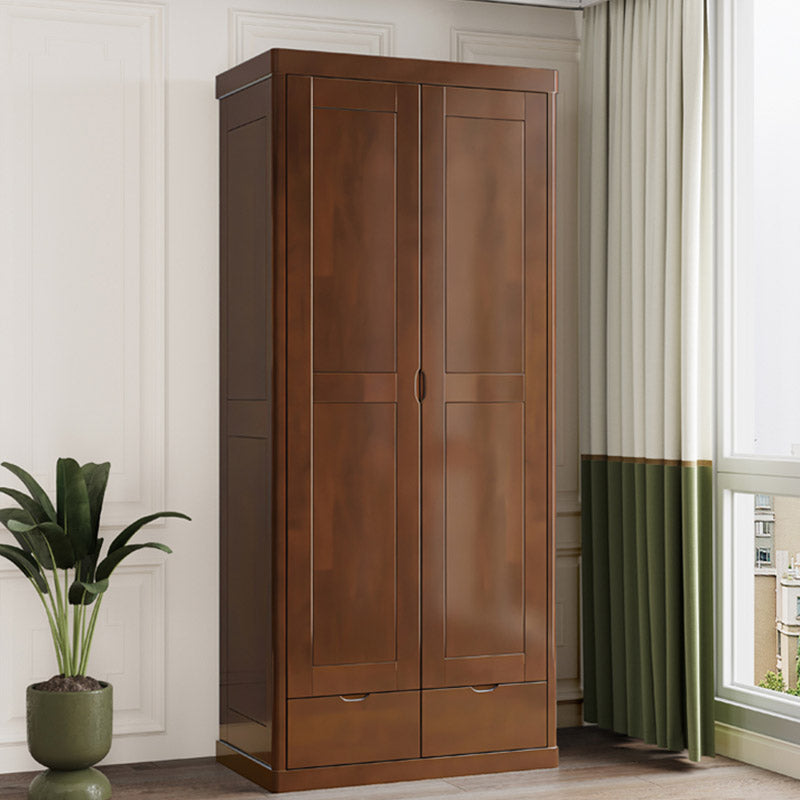 Contemporary Style Wardrobe Armoire Solid Wood Wardrobe Closet with Doors and Drawers Clearhalo 'Armoires & Wardrobes' 'armoires_wardrobes' 'Bedroom Furniture' 'furn' 'furn_armoires_wardrobes' 'Furniture' 7121643