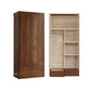 Contemporary Style Wardrobe Armoire Solid Wood Wardrobe Closet with Doors and Drawers Clearhalo 'Armoires & Wardrobes' 'armoires_wardrobes' 'Bedroom Furniture' 'furn' 'furn_armoires_wardrobes' 'Furniture' 7121649