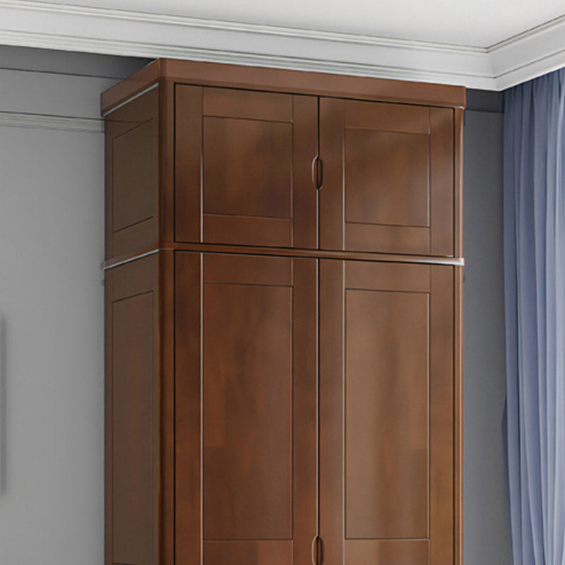 Contemporary Style Wardrobe Armoire Solid Wood Wardrobe Closet with Doors and Drawers Clearhalo 'Armoires & Wardrobes' 'armoires_wardrobes' 'Bedroom Furniture' 'furn' 'furn_armoires_wardrobes' 'Furniture' 7121652
