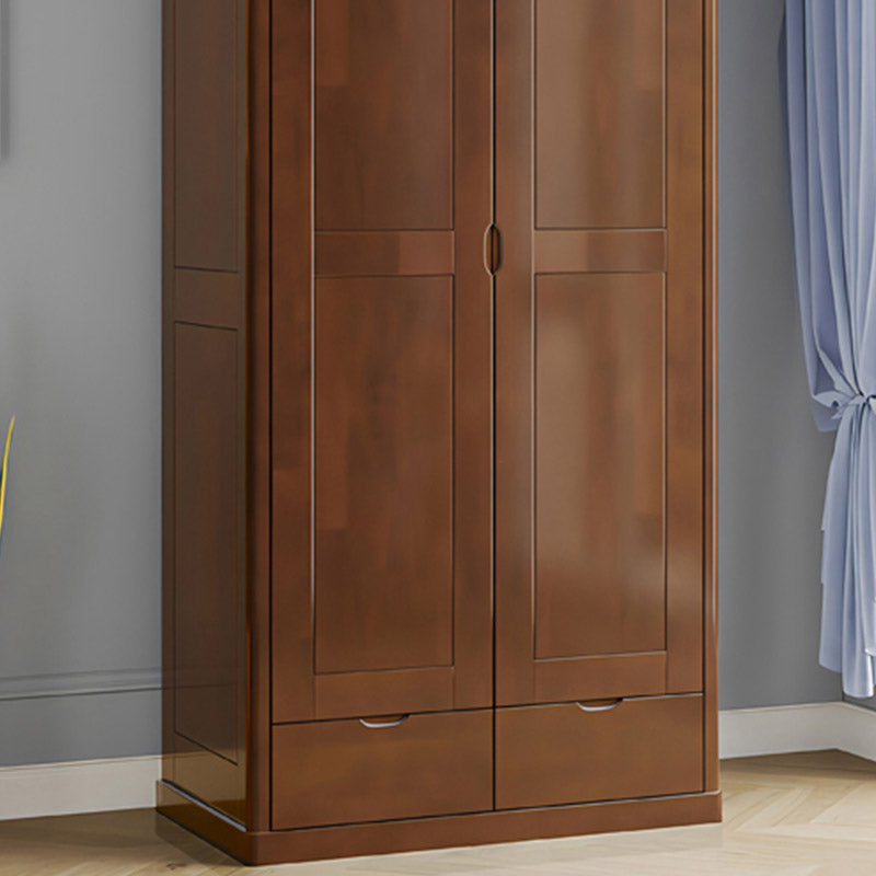 Contemporary Style Wardrobe Armoire Solid Wood Wardrobe Closet with Doors and Drawers Clearhalo 'Armoires & Wardrobes' 'armoires_wardrobes' 'Bedroom Furniture' 'furn' 'furn_armoires_wardrobes' 'Furniture' 7121655