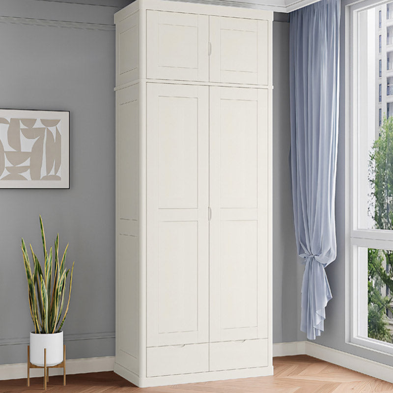 Contemporary Style Wardrobe Armoire Solid Wood Wardrobe Closet with Doors and Drawers Clearhalo 'Armoires & Wardrobes' 'armoires_wardrobes' 'Bedroom Furniture' 'furn' 'furn_armoires_wardrobes' 'Furniture' 7121656