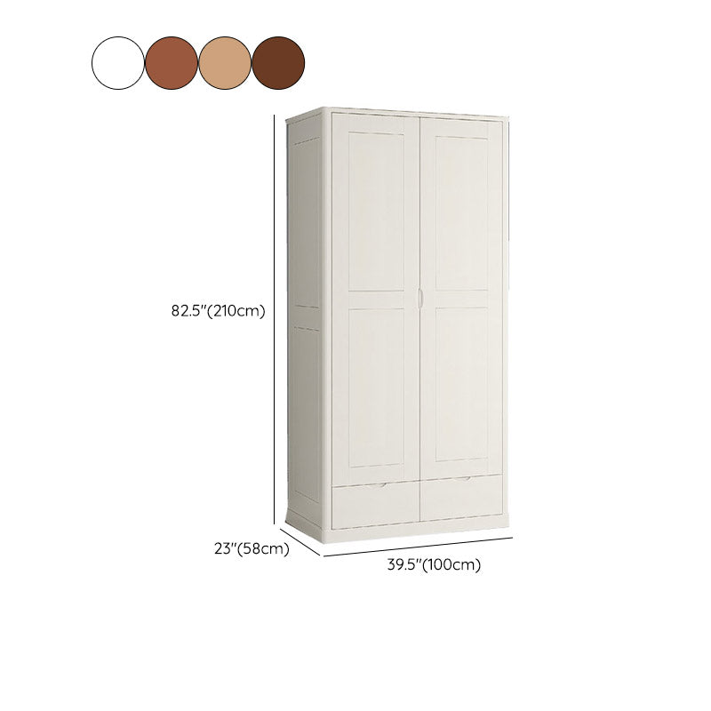 Contemporary Style Wardrobe Armoire Solid Wood Wardrobe Closet with Doors and Drawers Clearhalo 'Armoires & Wardrobes' 'armoires_wardrobes' 'Bedroom Furniture' 'furn' 'furn_armoires_wardrobes' 'Furniture' 7121659