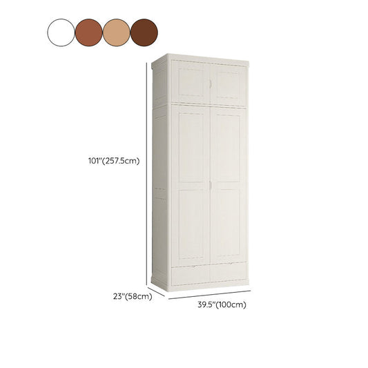 Contemporary Style Wardrobe Armoire Solid Wood Wardrobe Closet with Doors and Drawers Clearhalo 'Armoires & Wardrobes' 'armoires_wardrobes' 'Bedroom Furniture' 'furn' 'furn_armoires_wardrobes' 'Furniture' 7121660