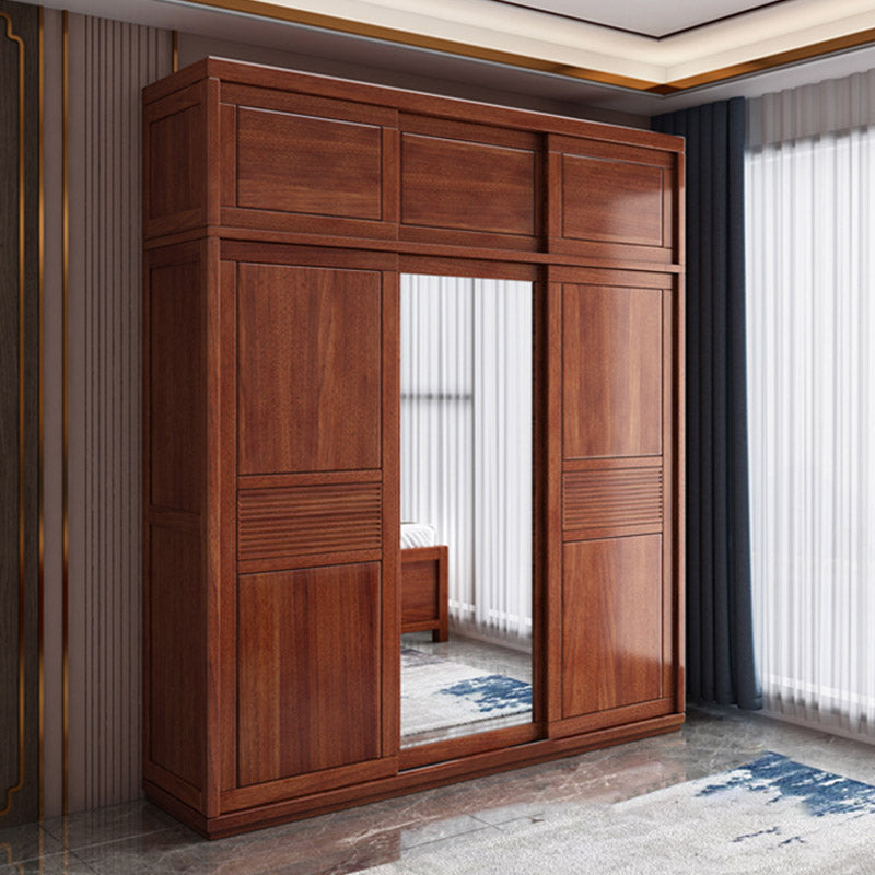 Armoire de style contemporain Armoire en bois massif placard de garde-robe avec portes et tiroir