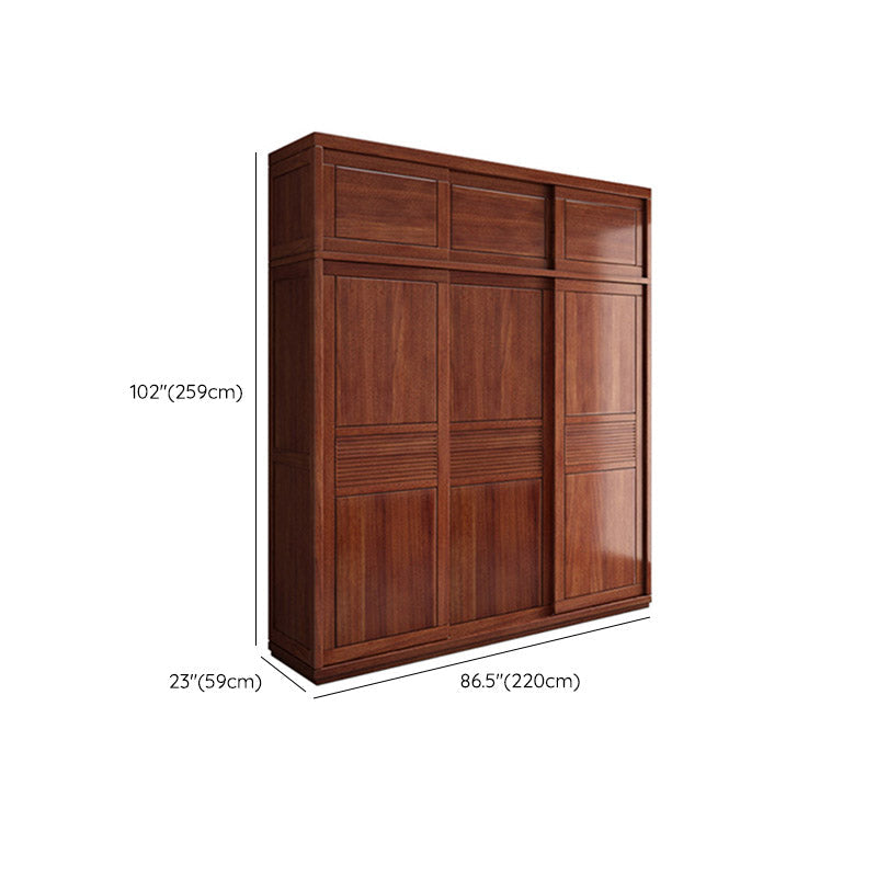 Armoire de style contemporain Armoire en bois massif placard de garde-robe avec portes et tiroir