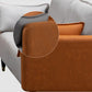 Contemporary Sofa with 2 Pillows Tuxedo Arm Living Room Faux Leather Settee