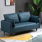 Contemporary Sofa with 2 Pillows Tuxedo Arm Living Room Faux Leather Settee