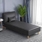 Modern Reclining Armless Chaise Fabric/Faux Leather Accent Chair Black Clearhalo 'Chairs & Seating' 'Chaise Lounge' 'chaise_lounge' 'furn' 'furn_chaise_lounge' 'Furniture' 'Living Room Furniture' 7128157
