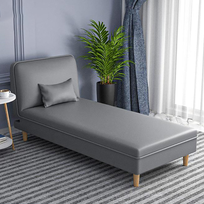 Modern Reclining Armless Chaise Fabric/Faux Leather Accent Chair Gray Clearhalo 'Chairs & Seating' 'Chaise Lounge' 'chaise_lounge' 'furn' 'furn_chaise_lounge' 'Furniture' 'Living Room Furniture' 7128158