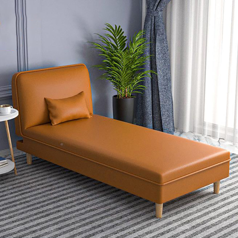Modern Reclining Armless Chaise Fabric/Faux Leather Accent Chair Orange Clearhalo 'Chairs & Seating' 'Chaise Lounge' 'chaise_lounge' 'furn' 'furn_chaise_lounge' 'Furniture' 'Living Room Furniture' 7128160