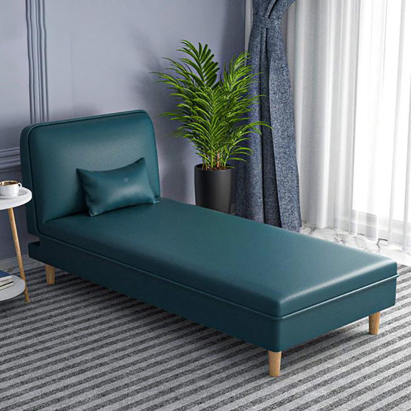Modern Reclining Armless Chaise Fabric/Faux Leather Accent Chair Green Clearhalo 'Chairs & Seating' 'Chaise Lounge' 'chaise_lounge' 'furn' 'furn_chaise_lounge' 'Furniture' 'Living Room Furniture' 7128162