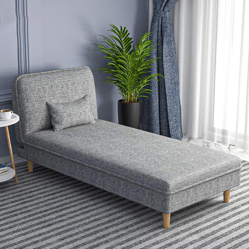 Modern Reclining Armless Chaise Fabric/Faux Leather Accent Chair Light Grey Clearhalo 'Chairs & Seating' 'Chaise Lounge' 'chaise_lounge' 'furn' 'furn_chaise_lounge' 'Furniture' 'Living Room Furniture' 7128166