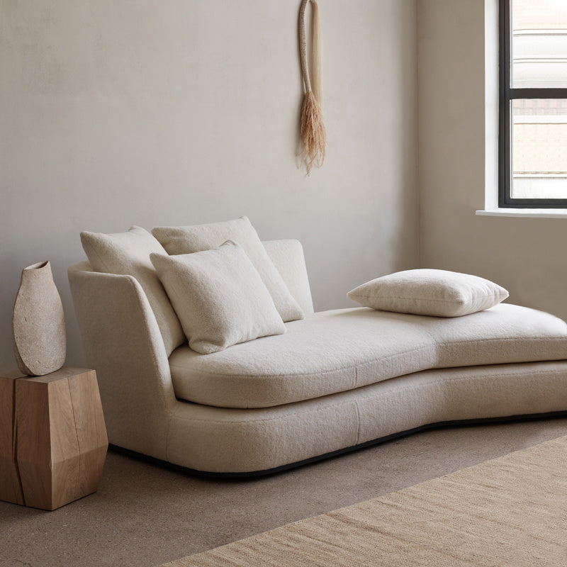 Chaise longue francese con braccioli svasati, sedia con un bracciolo per soggiorno