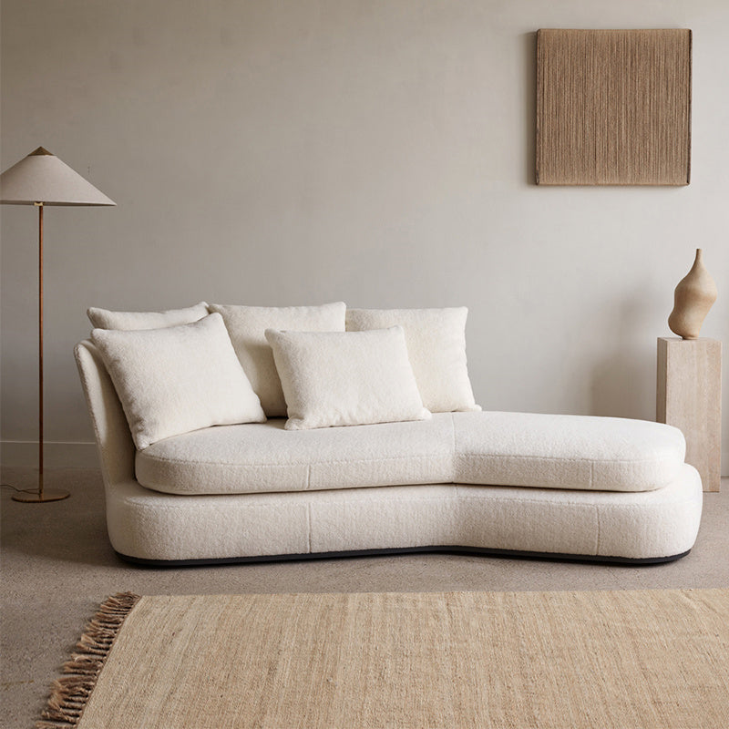 Chaise longue francese con braccioli svasati, sedia con un bracciolo per soggiorno