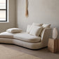 Chaise longue francese con braccioli svasati, sedia con un bracciolo per soggiorno