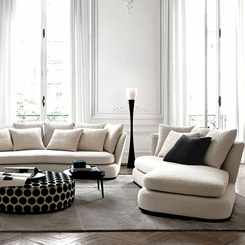 Chaise longue francese con braccioli svasati, sedia con un bracciolo per soggiorno
