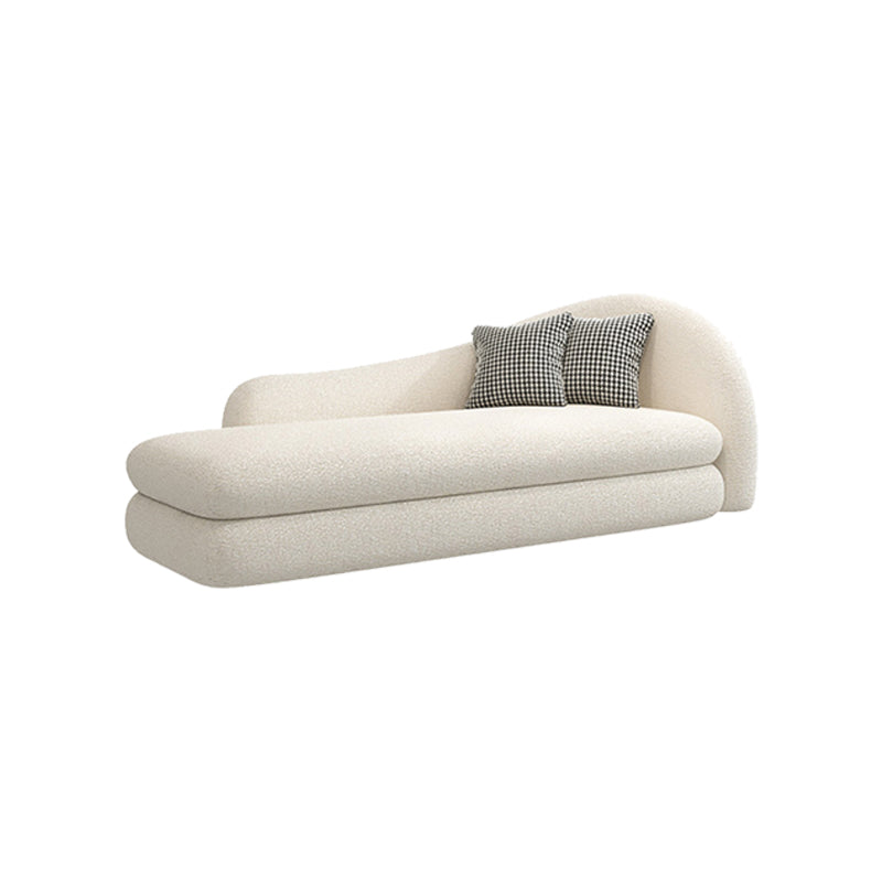 French Country One Armed Chaise, Wool Round Arms Accent Chair Right-Arm Chaise Clearhalo 'Chairs & Seating' 'Chaise Lounge' 'chaise_lounge' 'furn' 'furn_chaise_lounge' 'Furniture' 'Living Room Furniture' 7128188