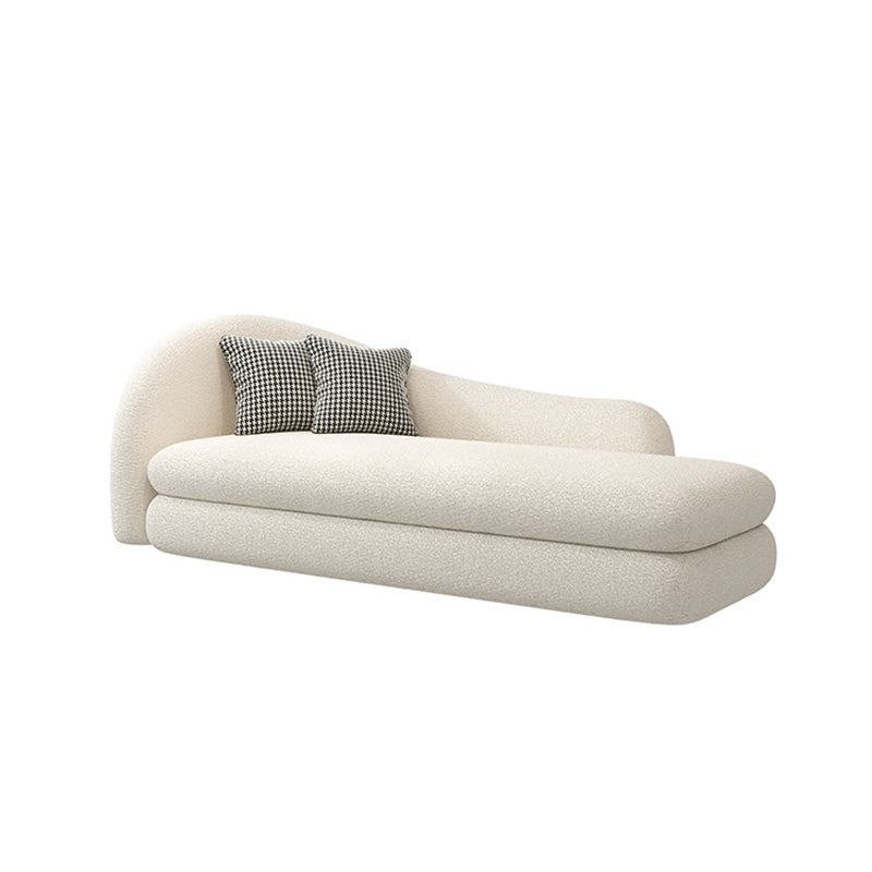 French Country One Armed Chaise, Wool Round Arms Accent Chair Clearhalo 'Chairs & Seating' 'Chaise Lounge' 'chaise_lounge' 'furn' 'furn_chaise_lounge' 'Furniture' 'Living Room Furniture' 7128192