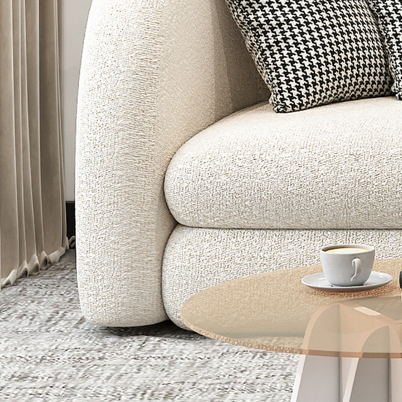 French Country One Armed Chaise, Wool Round Arms Accent Chair Clearhalo 'Chairs & Seating' 'Chaise Lounge' 'chaise_lounge' 'furn' 'furn_chaise_lounge' 'Furniture' 'Living Room Furniture' 7128194