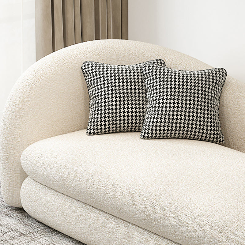 French Country One Armed Chaise, Wool Round Arms Accent Chair Clearhalo 'Chairs & Seating' 'Chaise Lounge' 'chaise_lounge' 'furn' 'furn_chaise_lounge' 'Furniture' 'Living Room Furniture' 7128195