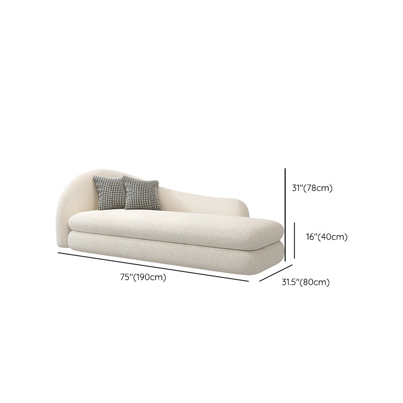 French Country One Armed Chaise, Wool Round Arms Accent Chair Clearhalo 'Chairs & Seating' 'Chaise Lounge' 'chaise_lounge' 'furn' 'furn_chaise_lounge' 'Furniture' 'Living Room Furniture' 7128200