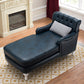 Chaise d'appoint traditionnelle en similicuir, chaise à deux bras encastrés