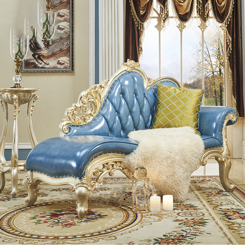 Traditional Genuine Leather Chair One Armed Rolled Arms Accent Chaise Clearhalo 'Chairs & Seating' 'Chaise Lounge' 'chaise_lounge' 'furn' 'furn_chaise_lounge' 'Furniture' 'Living Room Furniture' 7128212