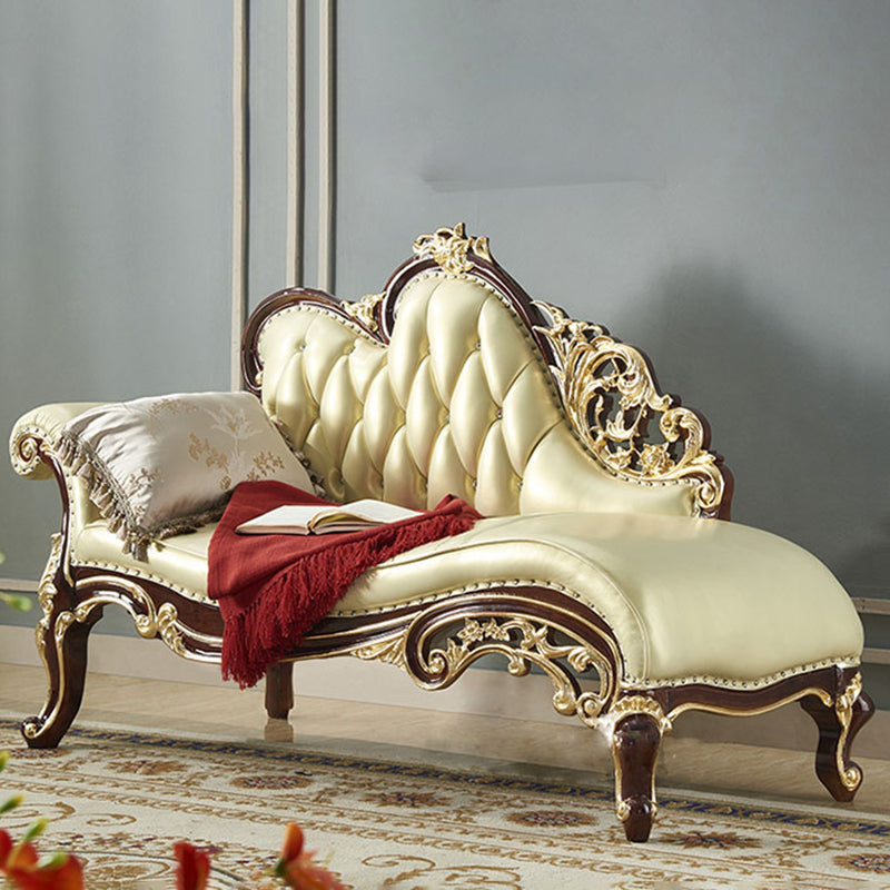 Traditional Genuine Leather Chair One Armed Rolled Arms Accent Chaise Clearhalo 'Chairs & Seating' 'Chaise Lounge' 'chaise_lounge' 'furn' 'furn_chaise_lounge' 'Furniture' 'Living Room Furniture' 7128221