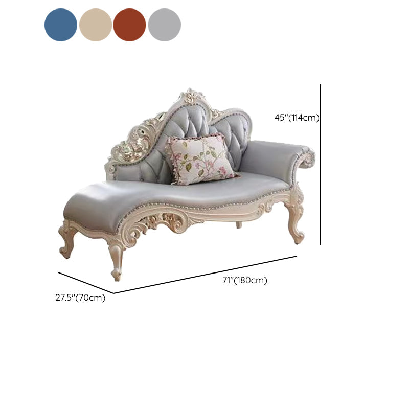 Traditional Genuine Leather Chair One Armed Rolled Arms Accent Chaise Clearhalo 'Chairs & Seating' 'Chaise Lounge' 'chaise_lounge' 'furn' 'furn_chaise_lounge' 'Furniture' 'Living Room Furniture' 7128222