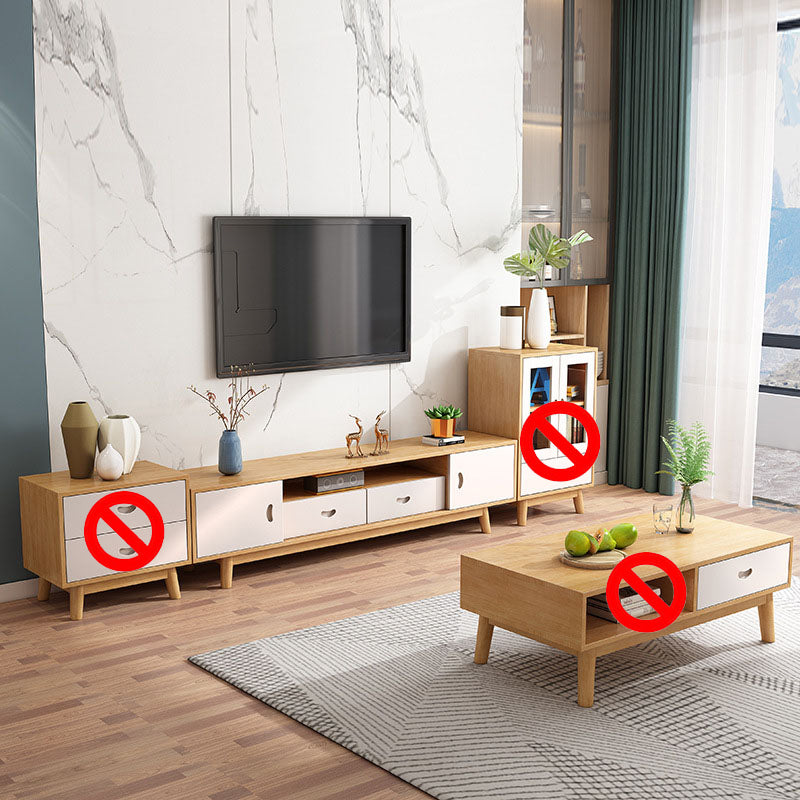 Console multimédia TV en bois Console multimédia scandinave avec tiroirs