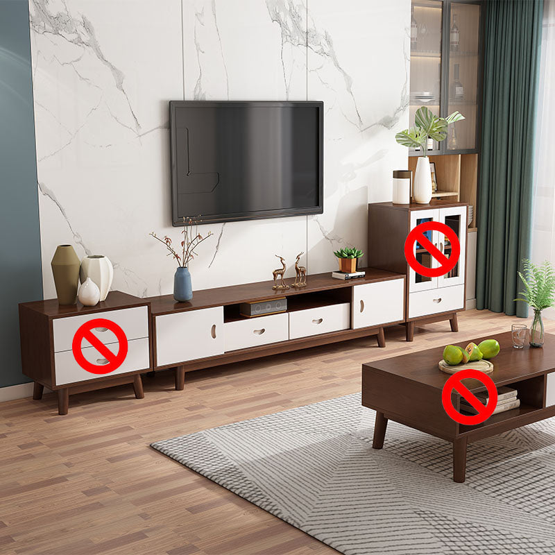 Console multimédia TV en bois Console multimédia scandinave avec tiroirs
