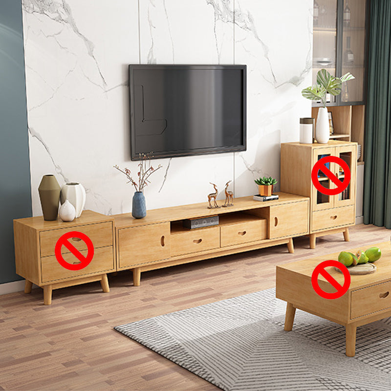 Console multimédia TV en bois Console multimédia scandinave avec tiroirs