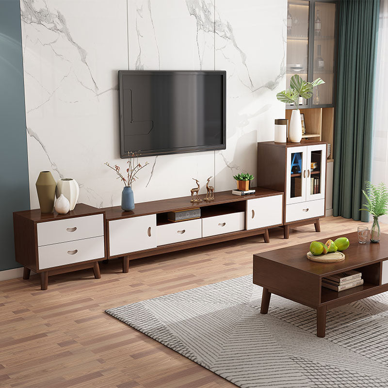 Console multimédia TV en bois Console multimédia scandinave avec tiroirs
