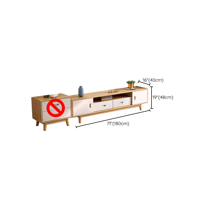Console multimédia TV en bois Console multimédia scandinave avec tiroirs