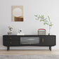 Glam TV Media Stand Solid Wood TV Media Console with Drawers 87"L x 16"W x 20"H Black Clearhalo 'furn' 'furn_tv_stands_entertainment_centers' 'Furniture' 'Living Room Furniture' 'TV Stands & Entertainment Centers' 'TV Stands & Media Storage Furniture' 'tv_stands_entertainment_centers' 7129197