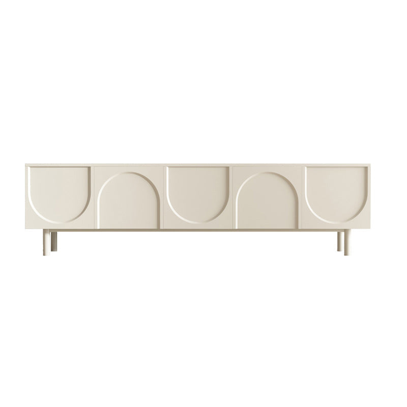 Modern TV Media Stand Wooden TV Media Console for Living Room 87"L x 16"W x 22"H Stone Oval Clearhalo 'furn' 'furn_tv_stands_entertainment_centers' 'Furniture' 'Living Room Furniture' 'TV Stands & Entertainment Centers' 'TV Stands & Media Storage Furniture' 'tv_stands_entertainment_centers' 7129211