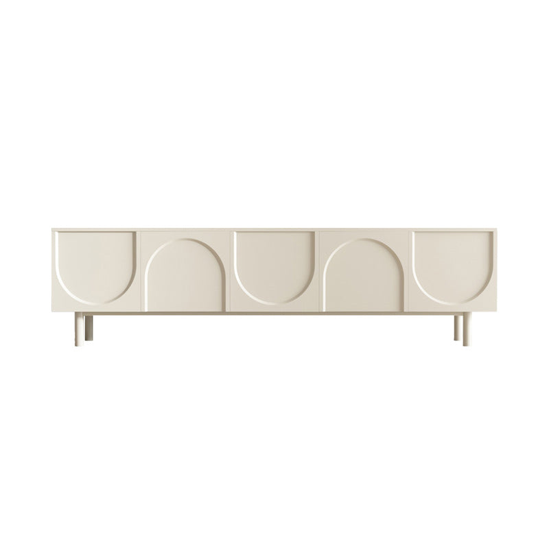 Modern TV Media Stand Wooden TV Media Console for Living Room 79"L x 16"W x 22"H Stone Oval Clearhalo 'furn' 'furn_tv_stands_entertainment_centers' 'Furniture' 'Living Room Furniture' 'TV Stands & Entertainment Centers' 'TV Stands & Media Storage Furniture' 'tv_stands_entertainment_centers' 7129221