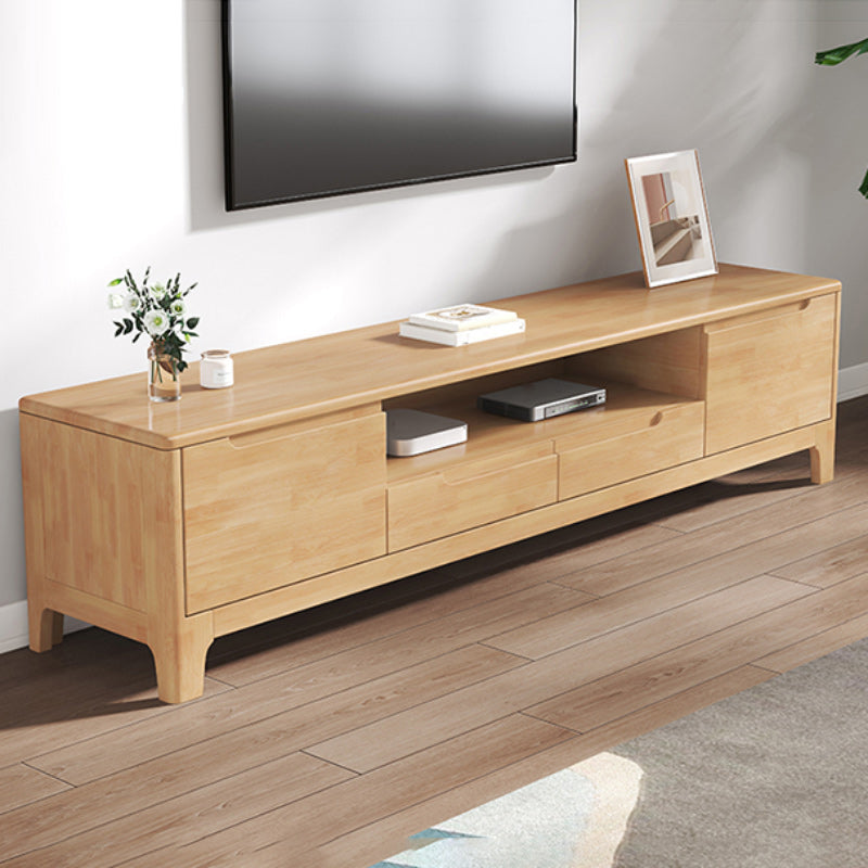 Scandinavian TV Media Stand Solid Wood TV Media Console with Drawers Natural Clearhalo 'furn' 'furn_tv_stands_entertainment_centers' 'Furniture' 'Living Room Furniture' 'TV Stands & Entertainment Centers' 'TV Stands & Media Storage Furniture' 'tv_stands_entertainment_centers' 7129260