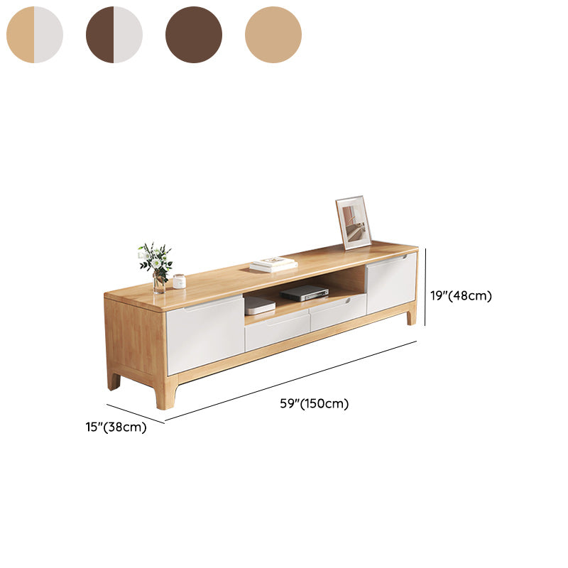 Scandinavian TV Media Stand Solid Wood TV Media Console with Drawers Clearhalo 'furn' 'furn_tv_stands_entertainment_centers' 'Furniture' 'Living Room Furniture' 'TV Stands & Entertainment Centers' 'TV Stands & Media Storage Furniture' 'tv_stands_entertainment_centers' 7129268