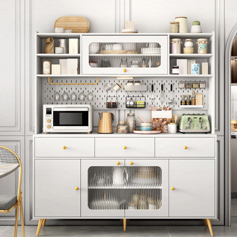 Modern Dining Hutch Faux Wood Hutch Buffet met deuren voor eetkamer