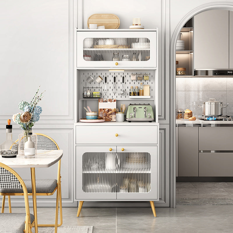 Modern Dining Hutch Faux Wood Hutch Buffet met deuren voor eetkamer