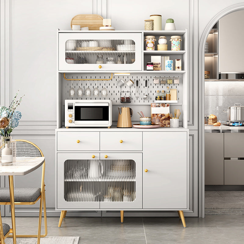 Modern Dining Hutch Faux Wood Hutch Buffet met deuren voor eetkamer