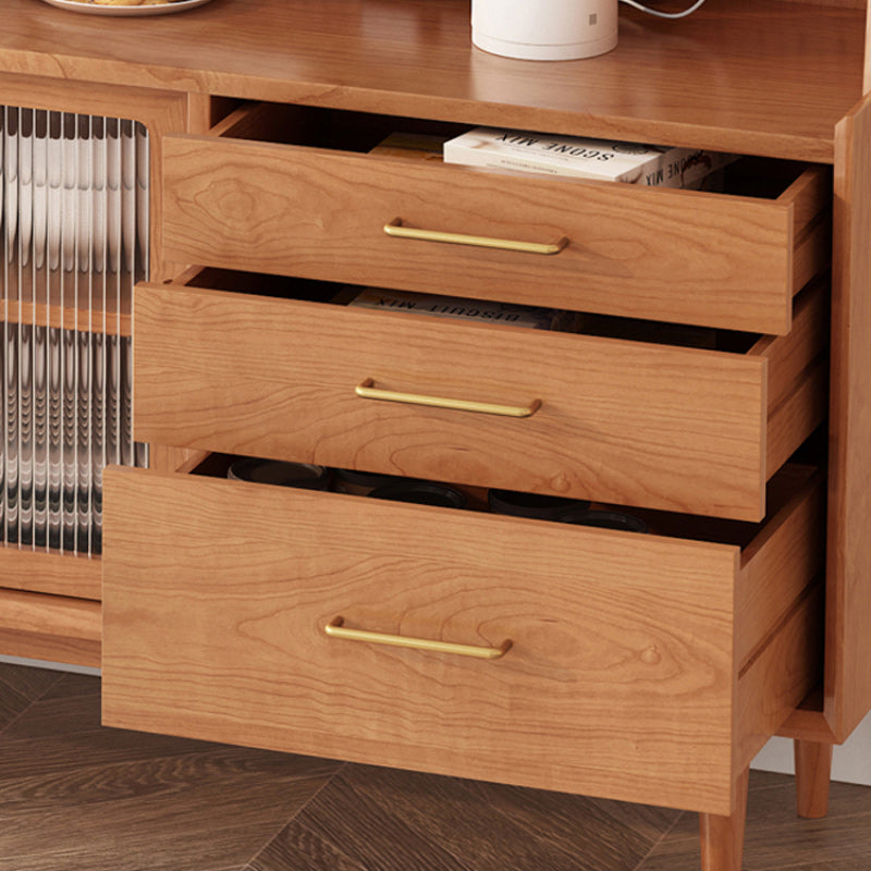 Modern Dining Hutch Pine Hutch Buffet with Doors for Dining Room Clearhalo 'Display & China Cabinets' 'display_china_cabinets' 'furn' 'furn_display_china_cabinets' 'Furniture' 'Kitchen & Dining Furniture' 7129385