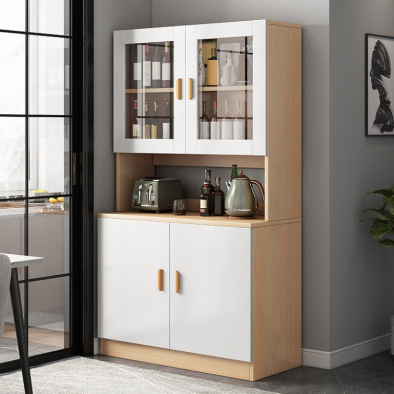 Contemporary Dining Hutch Wood Hutch Buffet with Doors for Dining Room Clearhalo 'Display & China Cabinets' 'display_china_cabinets' 'furn' 'furn_display_china_cabinets' 'Furniture' 'Kitchen & Dining Furniture' 7129460