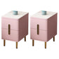 Stone Nightstand Classic Glam Bedside Cabinet with 2 Drawers Pink 2 Piece Set Clearhalo 'Bedroom Furniture' 'furn' 'furn_night_stand' 'Furniture' 'night_stand' 'Nightstands' 7129498