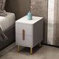 Stone Nightstand Classic Glam Bedside Cabinet with 2 Drawers Light Gray 1 Piece Clearhalo 'Bedroom Furniture' 'furn' 'furn_night_stand' 'Furniture' 'night_stand' 'Nightstands' 7129499