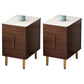 Stone Nightstand Classic Glam Bedside Cabinet with 2 Drawers Nut-Brown 2 Piece Set Clearhalo 'Bedroom Furniture' 'furn' 'furn_night_stand' 'Furniture' 'night_stand' 'Nightstands' 7129512