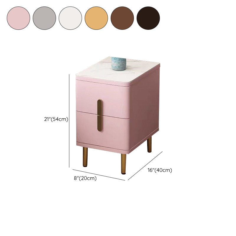 Stone Nightstand Classic Glam Bedside Cabinet with 2 Drawers Clearhalo 'Bedroom Furniture' 'furn' 'furn_night_stand' 'Furniture' 'night_stand' 'Nightstands' 7129515