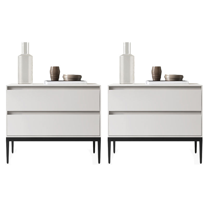 Modern Accent Table Nightstand Wooden Bedside Cabinet for Bedroom White 2 Piece Set Clearhalo 'Bedroom Furniture' 'furn' 'furn_night_stand' 'Furniture' 'night_stand' 'Nightstands' 7129524