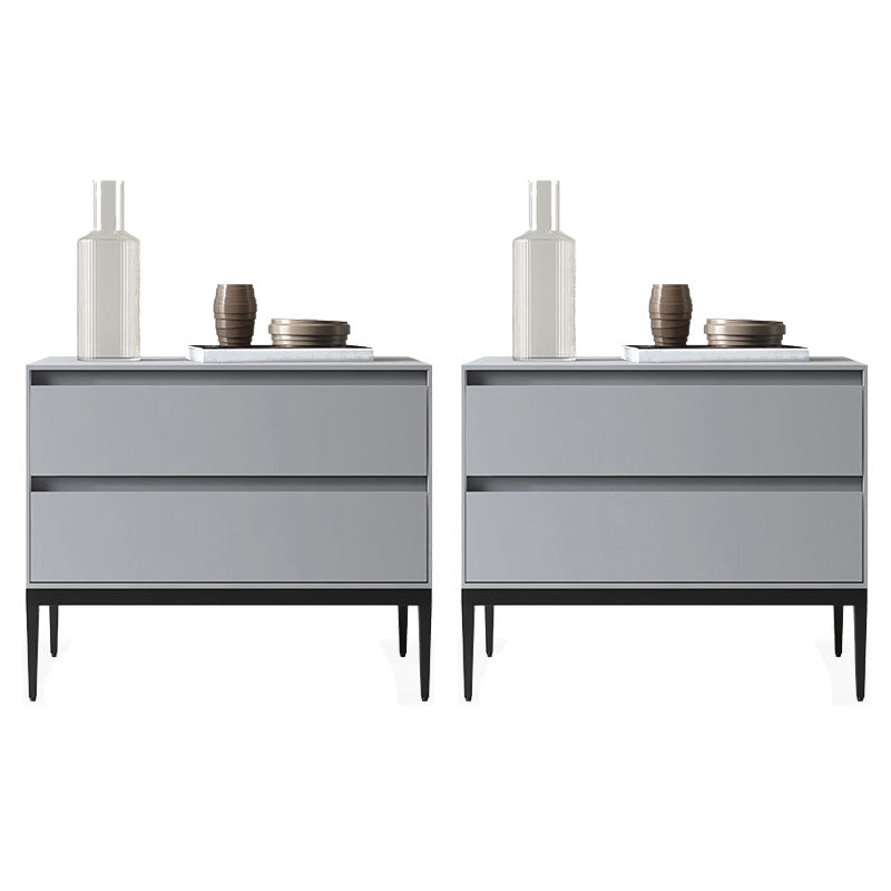 Modern Accent Table Nightstand Wooden Bedside Cabinet for Bedroom Light Gray 2 Piece Set Clearhalo 'Bedroom Furniture' 'furn' 'furn_night_stand' 'Furniture' 'night_stand' 'Nightstands' 7129526